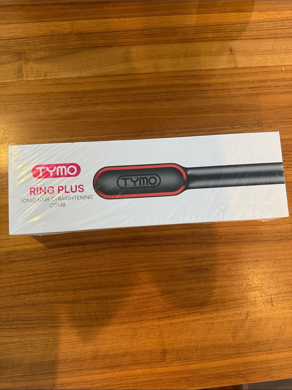 NWT Tymo Ring Plus Black and Red Ionic Hair Straightening Comb- sealed